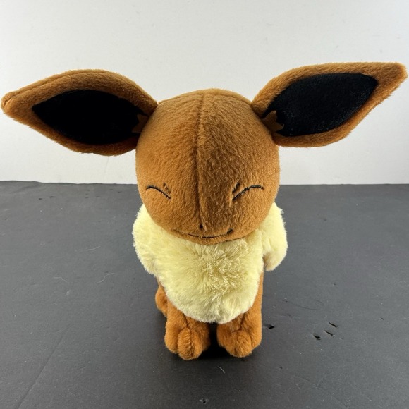 Tomy Other - Pokemon Eevee Plush Stuffed Animal Toy Tomy 2016 Nintendo 7" Closed Eyes